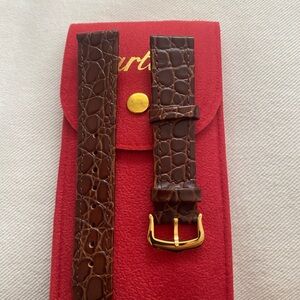 Brown Leather Watch Strap Vintage Cartier 18mm